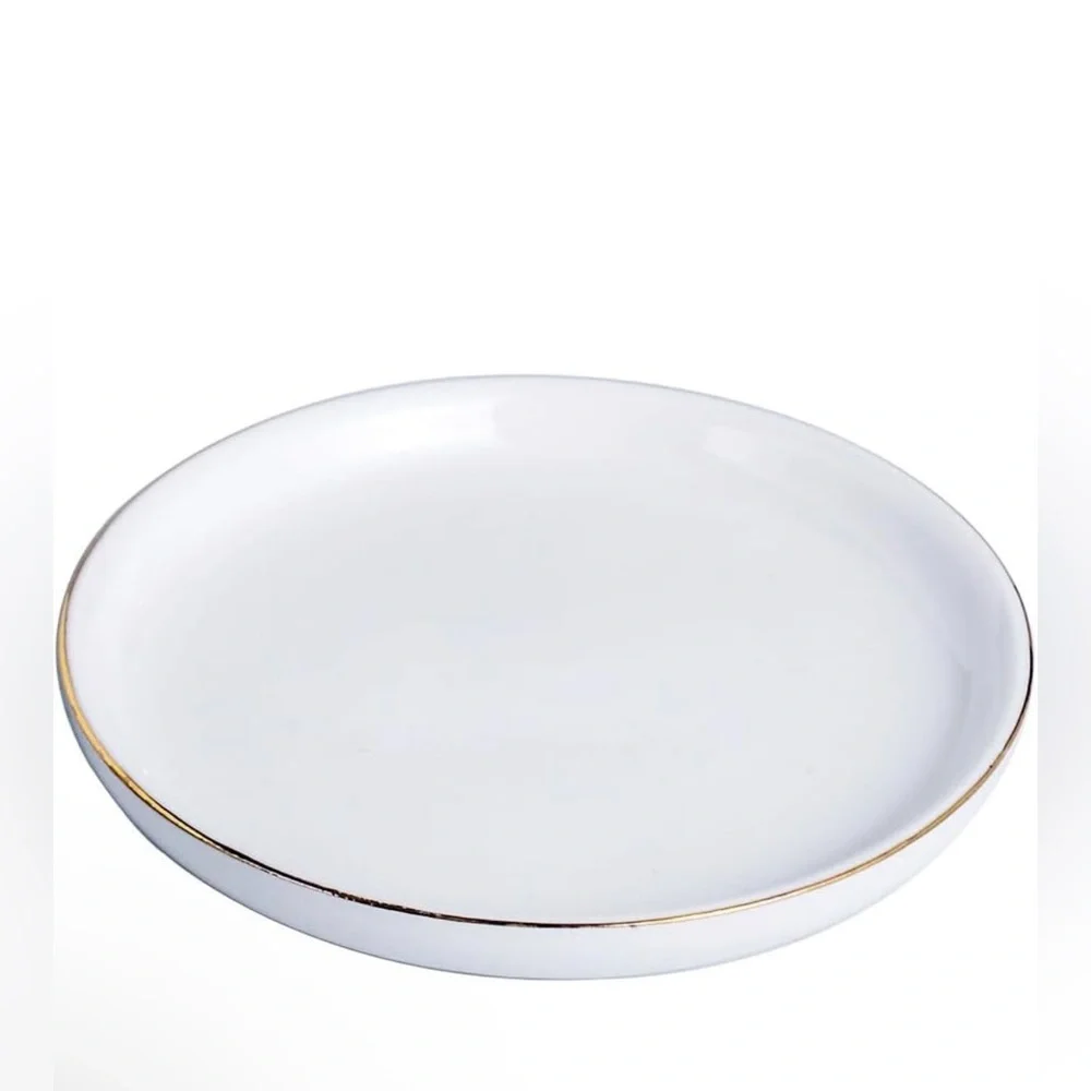 Ceramic White and Gold Jewelry Dish